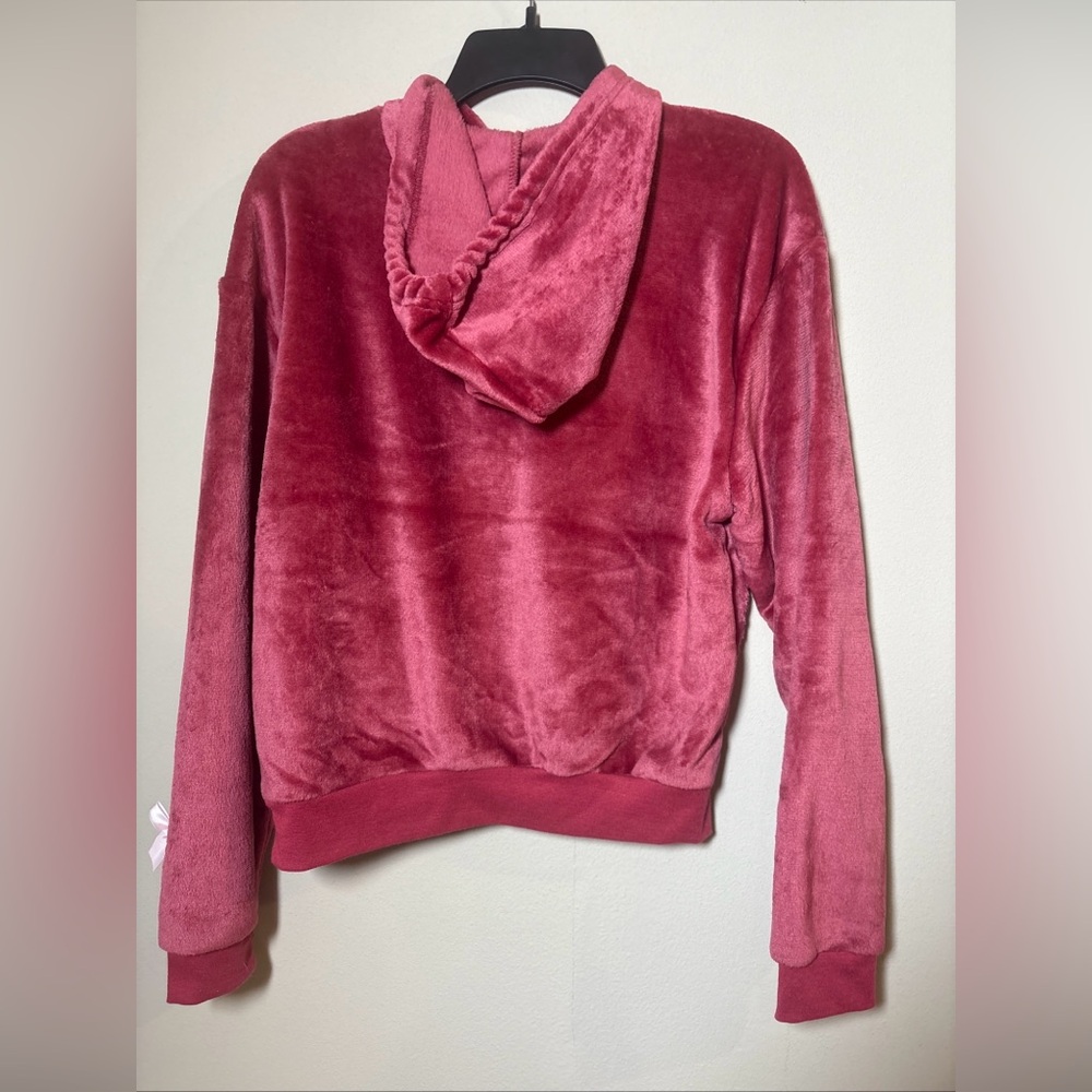 iet Coke Hoodie Sweatshirt Pink Bow Fuzzy Cozy Sz Women’s XS NEW - Picture 4 of 4